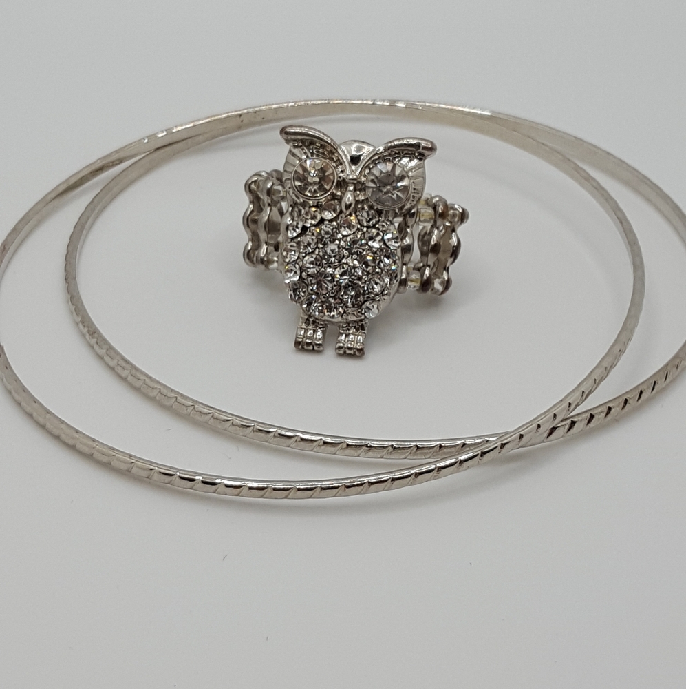 Boho Rhinestone Owl Set - image 3